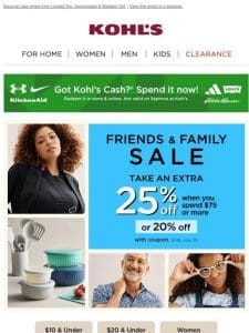 Up to 25% off + Kohl’s Cash = time to shop ??