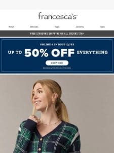 Up to 50% Off NEW Fall Preview