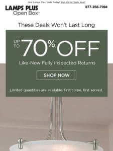 Up to 70% Off! These Deals Won’t Last Long