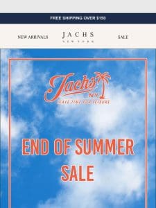 Up to 80% Off End of Summer Sale!