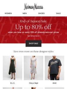 Up to 80% off: Save even more on sale