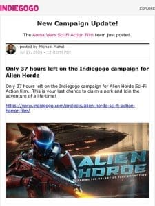 ? Update #339 from Arena Wars Sci-Fi Action Film