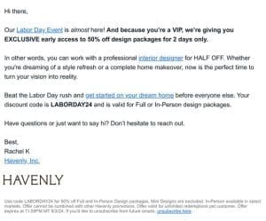 VIP EARLY ACCESS: 50% off design packages