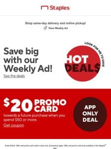 WHOA: $20 promo card when you shop ?