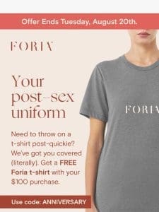 Want a free Foria tee?