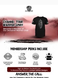 Warrior Club Membership Awaits You!