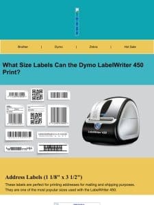 What Size Labels Can the Dymo LabelWriter 450 Print?