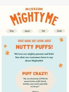 What moms are saying about Nutty Puffs!