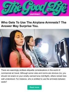 Who gets to use the airplane armrests? The answer may surprise you.