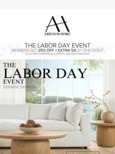 Work Less， Save More: Our Labor Day Savings Event Is Here!