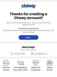 Your Chewy.com account