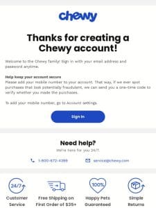 Your Chewy.com account