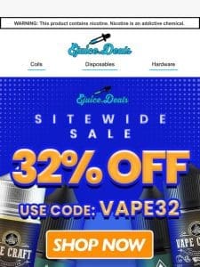 eJuice Deals Extravaganza—32% Off Sitewide!