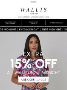 extra 15% off full-price and sale items is on!