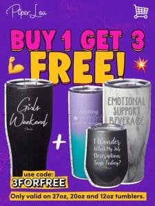 ☀️ The Sale of the Summer! 3 FREE TUMBLERS!