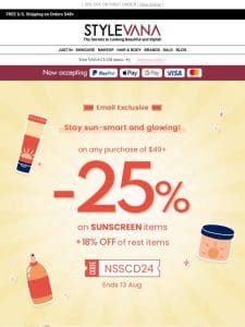 ☀️25% OFF ALL Sunscreen!