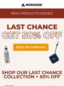 ⚡ 50% OFF Last Chance Items