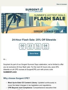 ⚡ Flash Sale: 25% Off Surgent CPE