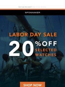 ⛵ Labor Day Sale: Enjoy 20% Off