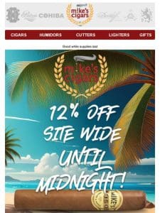 12% Off Sitewide Until Midnight!!??