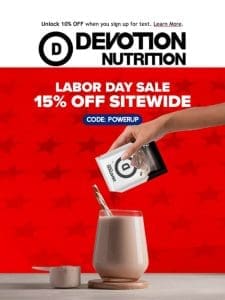 15% OFF for Labor Day!