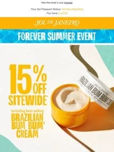 15% Off Sitewide? Yes， please! ??