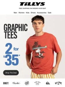 2 for $35 Graphic Tees | RSQ Jeans | adidas Superstar| BOGO Free Clearance