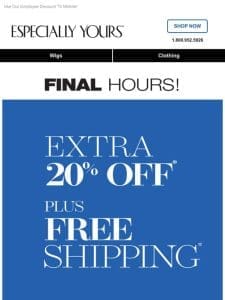 20% OFF + FREE Shipping