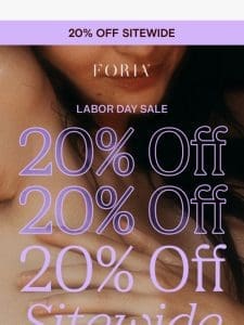 20% OFF IS HERE