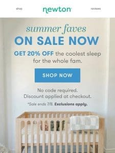 20% OFF Summer Sleep Must-Haves ??