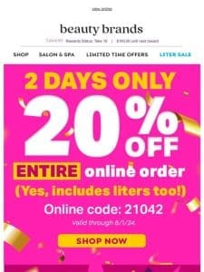 ??? 20% off ENTIRE online order!