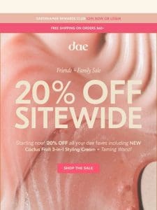 20% off Sitewide Starts Now!