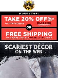 20% off in stores & online OR free shipping