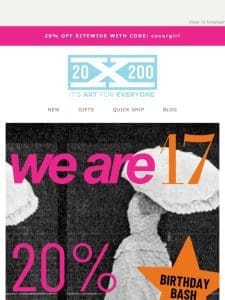 20% off sitewide for our birthday bash!!