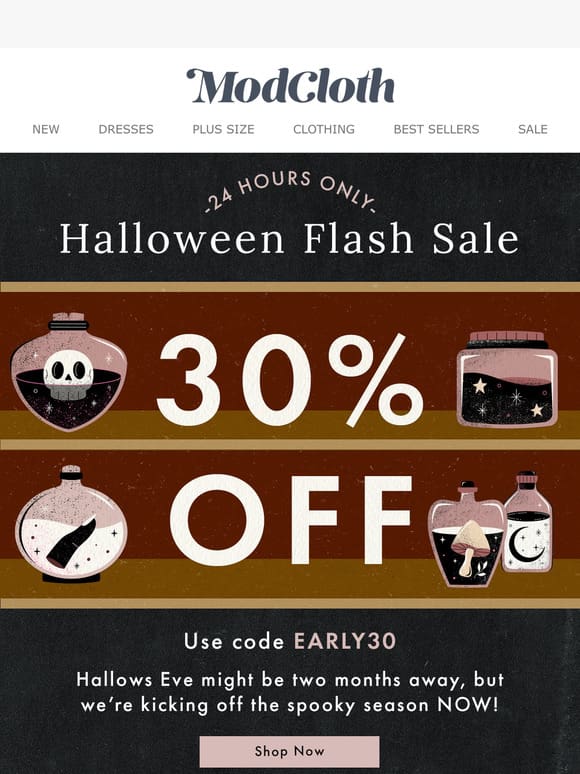 24 HOUR SPOOKY SALE   30% OFF