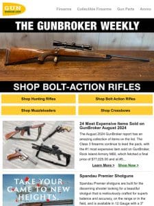 24 Most Expensive Items Sold in August & How to Find Your Next Deer Rifle!