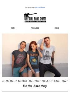 25% Off Every Band Tee Sitewide!