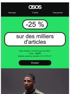 -25 % sur des milliers d’articles