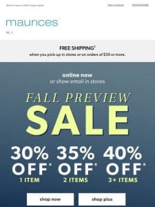 30% off or BETTER! ?? Fall Preview Sale