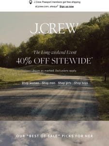 40% off sitewide is happening now