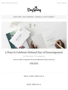 5 Ways to Celebrate National Day of Encouragement