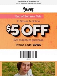 $5 off $25 for LDW in stores & online