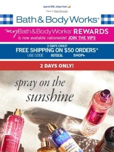 $5.95 fragrance mists! spritz and save. ??