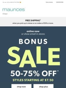 ??50-75% OFF?? BONUS SALE