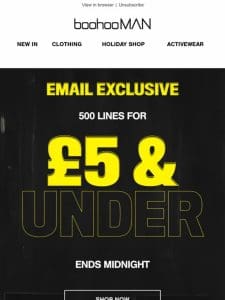 500 Lines ￡5 & Under