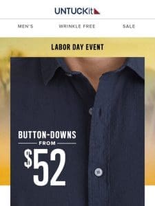 $52 Button-Downs + 25% Off EVERYTHING Ends Tomorrow!