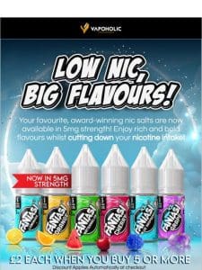 5mg Low Nicotine Salts have Arrived!