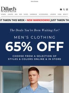 65% Off Men’s Clothing: The Deals You’ve Been Waiting For