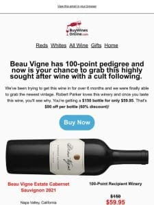 $90 Off this cult favorite wine from a winery that Robert Parker loves!