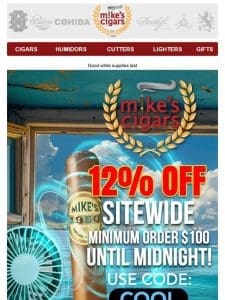 Act Now! 12% Off Sitewide Until Midnight!!??